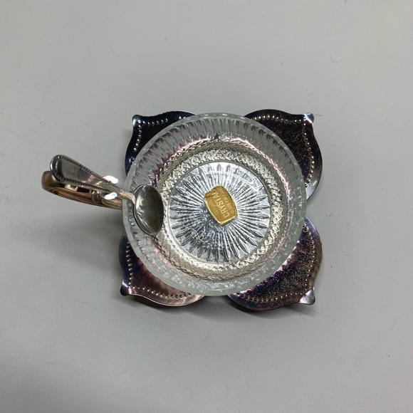 Vintage Metal Floral Bowl Holder, Sugar Bowl - Picture 2 of 6